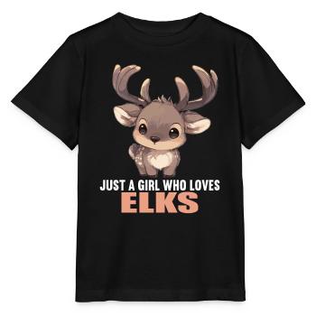 Elche Elch - Stanley/Stella Kinder T-Shirt MINI CREATOR  - Schwarz - Vorne - Mikhail (115cm)