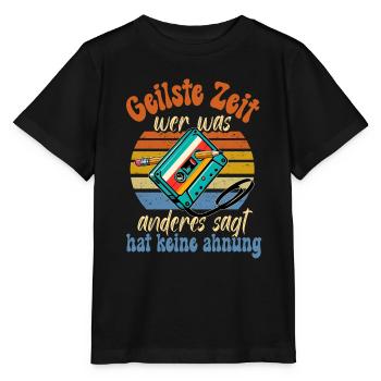 Cassettes Lecteur Mixtape Musique des années 80 Vintage - T-shirt bio MINI CREATOR Stanley/Stella Enfant - noir - Devant - Mikhail (115cm)