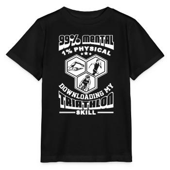 Downloading My Triathlon Skill - Stanley/Stella MINI CREATOR Kids’ T-Shirt - black - Front - Mikhail (115cm)