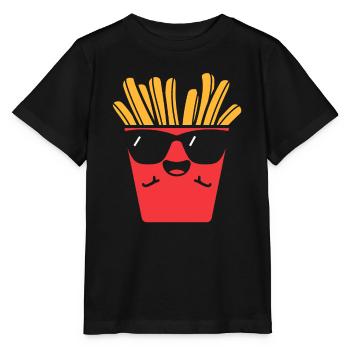 french fries - Stanley/Stella MINI CREATOR Kids’ T-Shirt - black - Front - Mikhail (115cm)