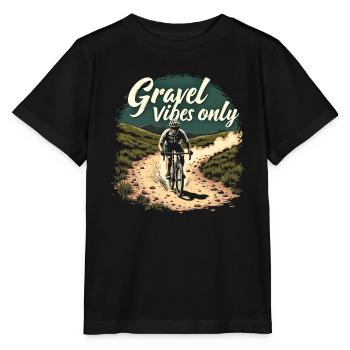 Gravel Vibes Only Gravel Bike Gravel Fahrrad - Stanley/Stella MINI CREATOR Kids’ T-Shirt - black - Front - Mikhail (115cm)