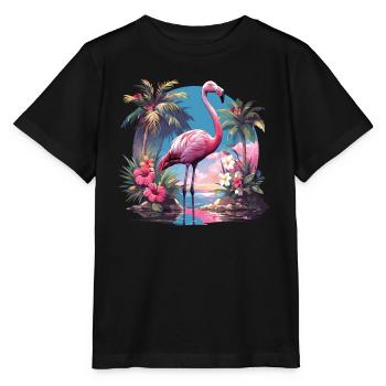 Flamingos Flamingo - Stanley/Stella MINI CREATOR Kids’ T-Shirt - black - Front - Mikhail (115cm)