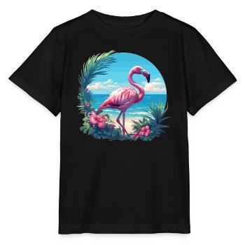Flamingos Flamingo - Stanley/Stella MINI CREATOR Kids’ T-Shirt - black - Front - Mikhail (115cm)