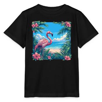 Flamingos Flamingo - Stanley/Stella MINI CREATOR Kids’ T-Shirt - black - Front - Mikhail (115cm)