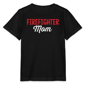 Maman pompière Ligne rouge Maman intervention d’urgence - T-shirt bio MINI CREATOR Stanley/Stella Enfant - noir - Devant - Mikhail (115cm)