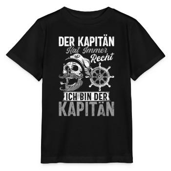 Capitaine à voile Dire bateau Voilier Capitaine - T-shirt bio MINI CREATOR Stanley/Stella Enfant - noir - Devant - Mikhail (115cm)