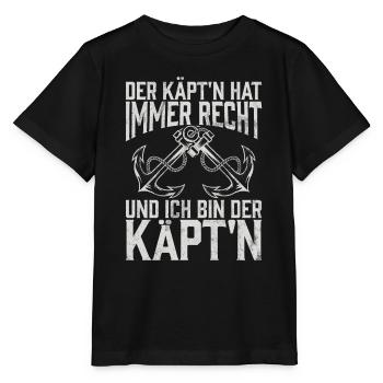 Capitaine à voile Dire bateau Voilier Capitaine - T-shirt bio MINI CREATOR Stanley/Stella Enfant - noir - Devant - Mikhail (115cm)