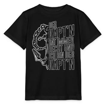 Capitaine à voile Dire bateau Voilier Capitaine - T-shirt bio MINI CREATOR Stanley/Stella Enfant - noir - Devant - Mikhail (115cm)