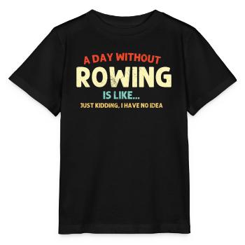 Une journée sans aviron barreur rétro rameur drôle - T-shirt bio MINI CREATOR Stanley/Stella Enfant - noir - Devant - Mikhail (115cm)