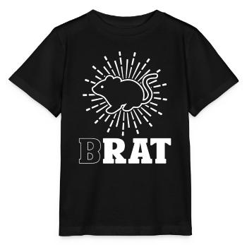 Funny Rat Motif Brat with Cute Animal - Stanley/Stella MINI CREATOR Kids’ T-Shirt - black - Front - Mikhail (115cm)