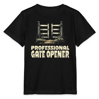 Ouvre-portail professionnel pour les amoureux de la nature - T-shirt bio MINI CREATOR Stanley/Stella Enfant - noir - Devant - Mikhail (115cm)