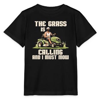 Der Rasen Ruft Und Ich Muss Mähen - Stanley/Stella Kinder T-Shirt MINI CREATOR  - Schwarz - Vorne - Mikhail (115cm)