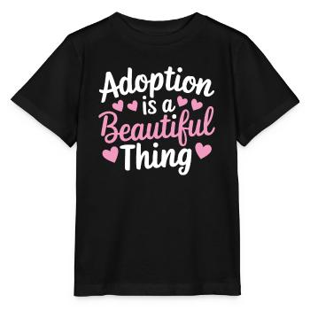 Adoption ist eine schöne Sache Lustige Adoption - Stanley/Stella Kinder T-Shirt MINI CREATOR  - Schwarz - Vorne - Mikhail (115cm)