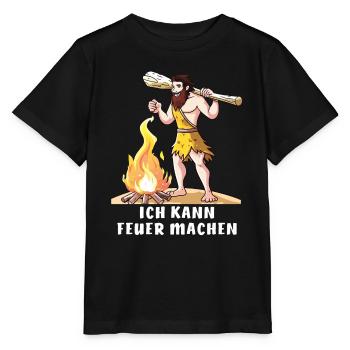 NEANDERTHAL I CAN MAKE FIRE - Stanley/Stella MINI CREATOR Kids’ T-Shirt - black - Front - Mikhail (115cm)