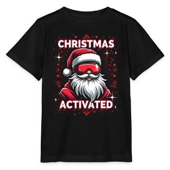 Weihnachtsmann auf Skis: Christmas Mode Activated - Stanley/Stella Kinder T-Shirt MINI CREATOR  - Schwarz - Vorne - Mikhail (115cm)