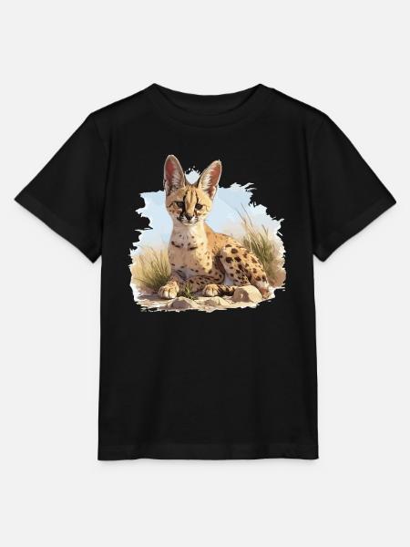 Servale Serval - Stanley/Stella Kinder T-Shirt MINI CREATOR - Schwarz