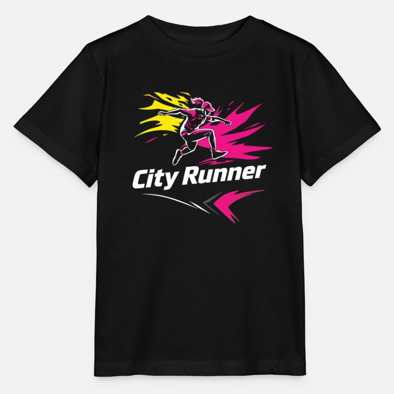 City Runner Stadtläufer - T-shirt bio MINI CREATOR Stanley/Stella Enfant - noir