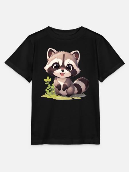 Waschbären Waschbär - Stanley/Stella Kinder T-Shirt MINI CREATOR - Schwarz
