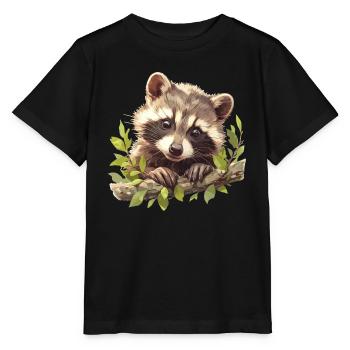 Ratons laveurs Raton laveur - T-shirt bio MINI CREATOR Stanley/Stella Enfant - noir - Devant - Mikhail (115cm)