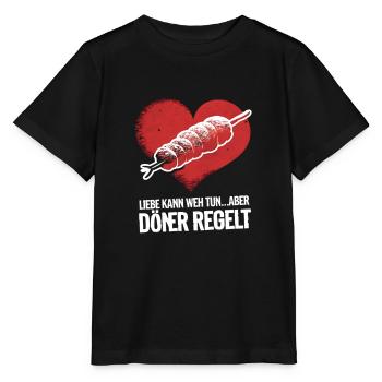 Love Hurts Breakup Valentine's Day Pizza Regulates - Stanley/Stella MINI CREATOR Kids’ T-Shirt - black - Front - Mikhail (115cm)