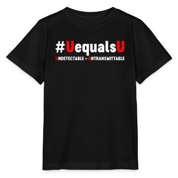 U est égal à U Ruban rouge indétectable - T-shirt bio MINI CREATOR Stanley/Stella Enfant - noir - Devant - Mikhail (115cm)