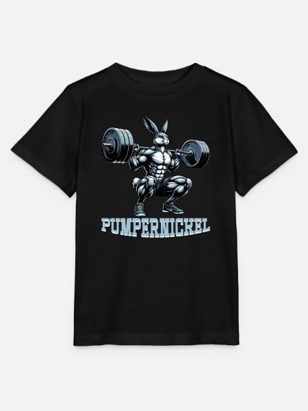 Pumpernickel-Kaninchen Fitnesstrainer Bodybuilder - Stanley/Stella Kinder T-Shirt MINI CREATOR  - Schwarz
