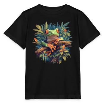 Frog Frogs - Stanley/Stella MINI CREATOR Kids’ T-Shirt - black - Front - Mikhail (115cm)