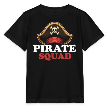 Pirate Squad Schatzsuche Totenkopf mit gekreuztem Knochen - Stanley/Stella Kinder T-Shirt MINI CREATOR  - Schwarz - Vorne - Mikhail (115cm)