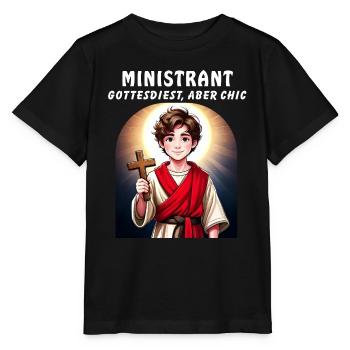 MINISTRANT GOTTESDIEST, ABER CHIC - Stanley/Stella Kinder T-Shirt MINI CREATOR  - Schwarz - Vorne - Mikhail (115cm)