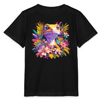 Geckos Gecko - Stanley/Stella MINI CREATOR Kids’ T-Shirt - black - Front - Mikhail (115cm)