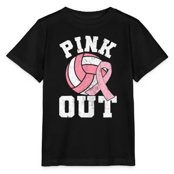 Pink Out Brustkrebs Volleyball Rosa Schleife - Stanley/Stella Kinder T-Shirt MINI CREATOR  - Schwarz - Vorne - Mikhail (115cm)