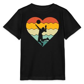 Retro Volleyball Teamsport Lustiger Volleyball - Stanley/Stella Kinder T-Shirt MINI CREATOR  - Schwarz - Vorne - Mikhail (115cm)