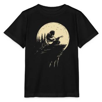 Gitarrenspieler Im Mondlicht Auf Felsen - Stanley/Stella Kinder T-Shirt MINI CREATOR  - Schwarz - Vorne - Mikhail (115cm)