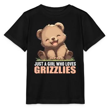 Grizzlis Ours grizzly - T-shirt bio MINI CREATOR Stanley/Stella Enfant - noir - Devant - Mikhail (115cm)
