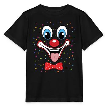 Carnaval Drôle Clown Face Design Coloré - T-shirt bio MINI CREATOR Stanley/Stella Enfant - noir - Devant - Mikhail (115cm)
