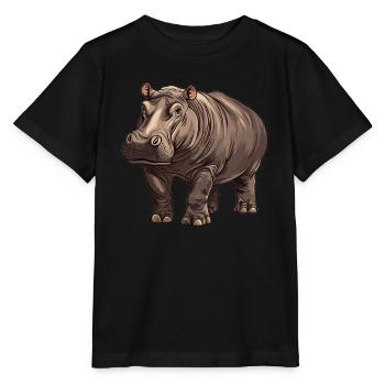 Hippopotame Hippopotame - T-shirt bio MINI CREATOR Stanley/Stella Enfant - noir - Devant - Mikhail (115cm)