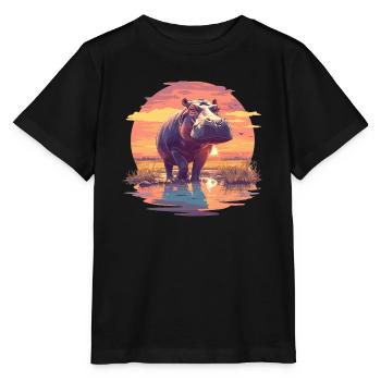 Hippopotame Hippopotame - T-shirt bio MINI CREATOR Stanley/Stella Enfant - noir - Devant - Mikhail (115cm)