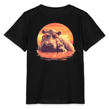 Hippopotame Hippopotame - T-shirt bio MINI CREATOR Stanley/Stella Enfant - noir - Devant - Mikhail (115cm)