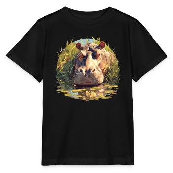 Hippopotame Hippopotame - T-shirt bio MINI CREATOR Stanley/Stella Enfant - noir - Devant - Mikhail (115cm)