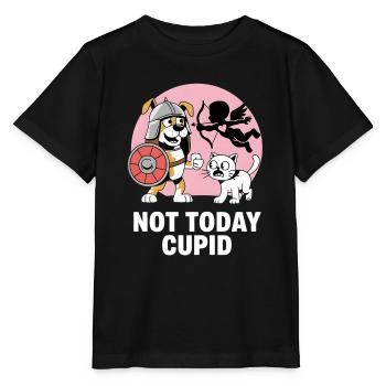 Célibataire & Anti Amour Saint-Valentin Pas aujourd’hui Cupidon - T-shirt bio MINI CREATOR Stanley/Stella Enfant - noir - Devant - Mikhail (115cm)