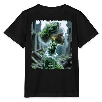 Figure en verre d’une femme avec un écosystème - T-shirt bio MINI CREATOR Stanley/Stella Enfant - noir - Devant - Mikhail (115cm)