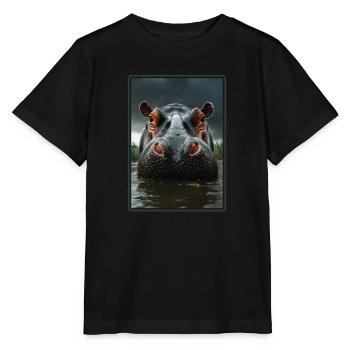Hippopotame Hippopotame - T-shirt bio MINI CREATOR Stanley/Stella Enfant - noir - Devant - Mikhail (115cm)