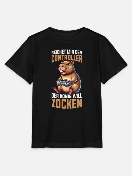 Reichet Mir Den Controller Der König Will Zocken - Stanley/Stella Kinder T-Shirt MINI CREATOR  - Schwarz