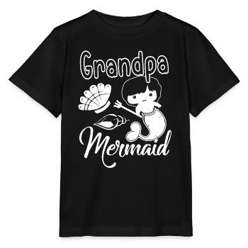 Mermaid Grandpa Mermaid - Stanley/Stella MINI CREATOR Kids’ T-Shirt - black - Front - Mikhail (115cm)