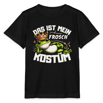 Karneval Frosch Kostüm Verkleiden Köln Kölle Alaaf - Stanley/Stella Kinder T-Shirt MINI CREATOR  - Schwarz - Vorne - Mikhail (115cm)