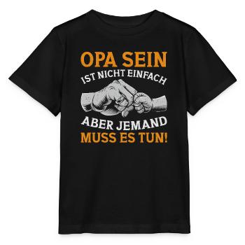 Grandpa, Grandpa, Grandpa, Grandpapa - Stanley/Stella MINI CREATOR Kids’ T-Shirt - black - Front - Mikhail (115cm)
