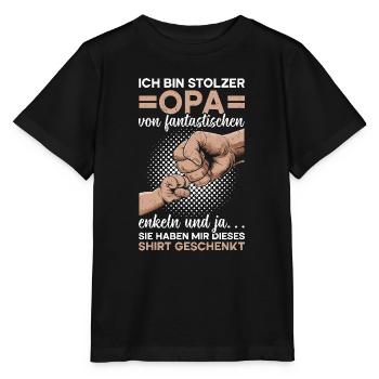 Grandpa, Grandpa, Grandpa, Grandpapa - Stanley/Stella MINI CREATOR Kids’ T-Shirt - black - Front - Mikhail (115cm)