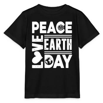 Earth Day Peace Love Earth Day - Stanley/Stella MINI CREATOR Kids’ T-Shirt - black - Front - Mikhail (115cm)