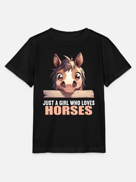 Pferde Pferd - Stanley/Stella Kinder T-Shirt MINI CREATOR  - Schwarz