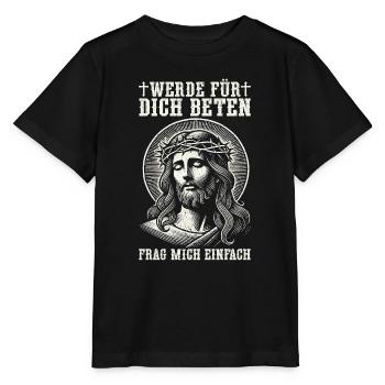 Service d’adoration des croyants catholiques chrétiens de Jésus - T-shirt bio MINI CREATOR Stanley/Stella Enfant - noir - Devant - Mikhail (115cm)